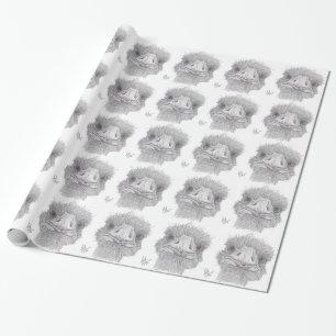 Papier Cadeau Visage d'autruche