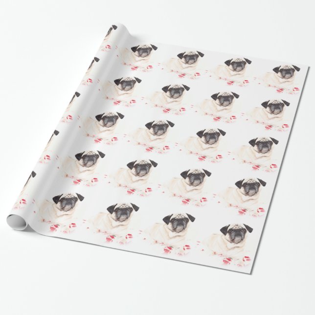 Papier Cadeau Visage de carlin (Déroulé)