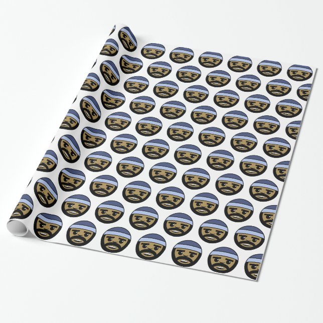 Papier Cadeau Visage de rap (Déroulé)
