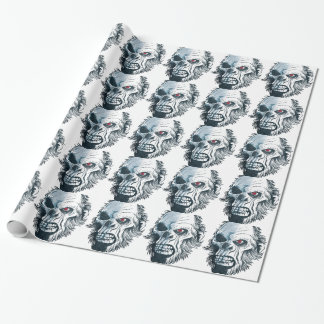 Papier Cadeau Visage de singe de tête de crâne de gorille de