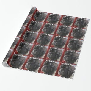 Papier Cadeau Visage doux de chien de Terre-Neuve