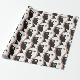 Papier Cadeau Visage et yeux géométriques sans couture motif
