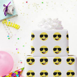 Papier Cadeau Visage heureux mignon et lunettes d'aviateur, amus