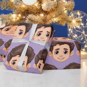 Papier Cadeau Visage personnalisé Anniversaire Mariage personnal