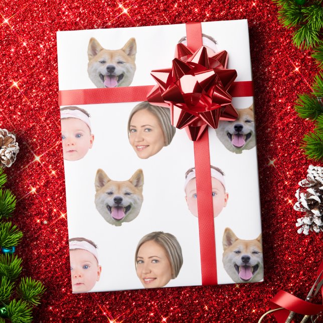 Papier Cadeau Visage personnalisé, Photo personnalisée, Cadeau f (Créateur téléchargé)