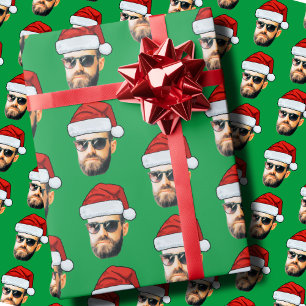 Papier Cadeau Visage personnalisé Santa Hat Cadeau Envelopper de
