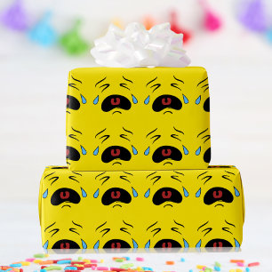 Papier Cadeau Visage pleurant triste superbe Emoji