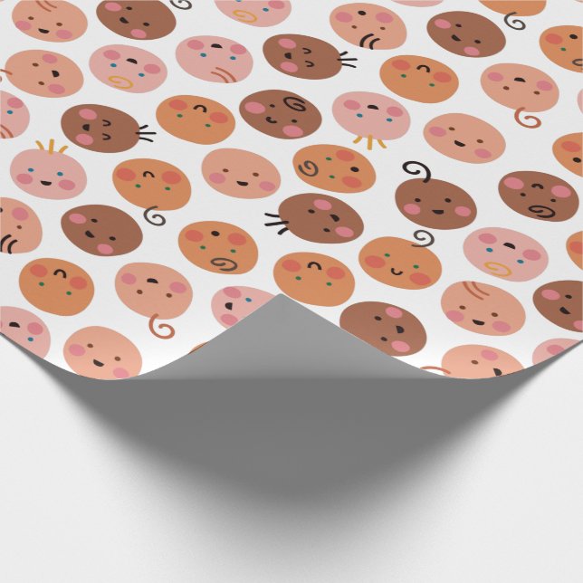 Papier Cadeau Visages et joues pour bébés mignons (Coin)