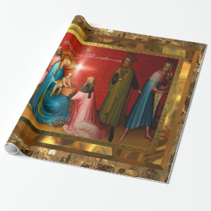 Papier Cadeau Visiter Baby Jesus (10 pieds)