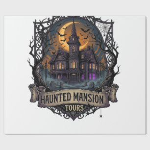 Papier Cadeau Visites de manoir hanté Halloween Maison gothique 