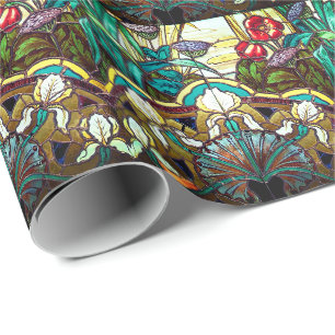 Papier Cadeau Vitrail Art nouveau floral
