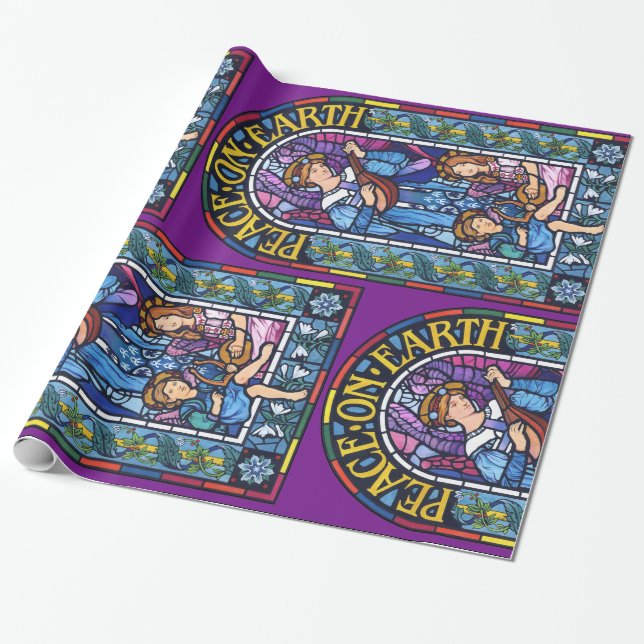 Papier Cadeau Vitrail de la Paix sur Terre (Déroulé)