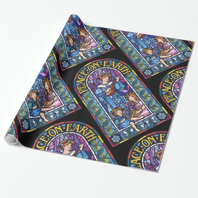 Papier Cadeau Vitrail de la Paix sur Terre (Déroulé)