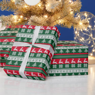 Papier Cadeau Vive Noël de la cupidité et du sucre de Noël rouge