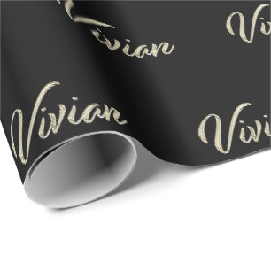 Papier Cadeau Vivian white gold Handwriting
