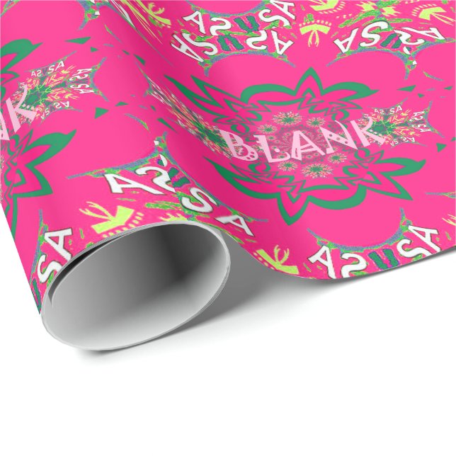 Papier Cadeau Vivid Vivid Bébé rose floral violet ombrage Monogr (Coin rond)