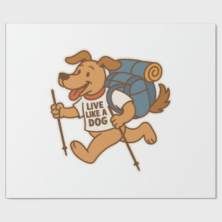 Papier Cadeau Vivre comme un chien randonnée