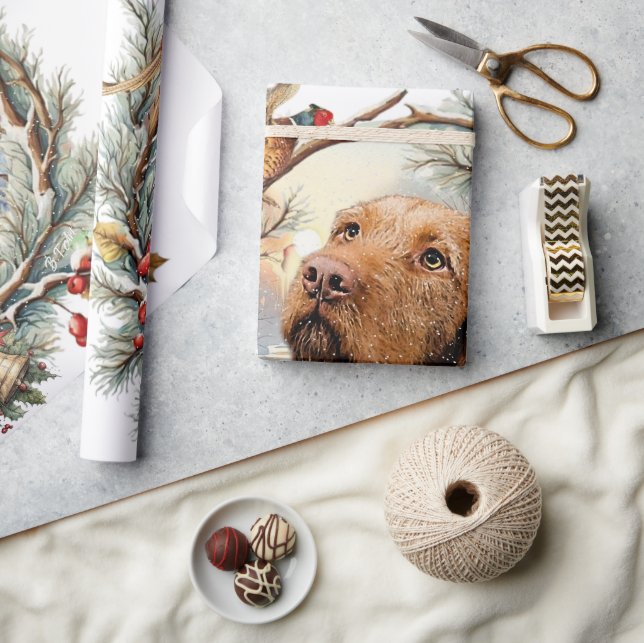 Papier Cadeau Vizsla Noël  (Artisanat)