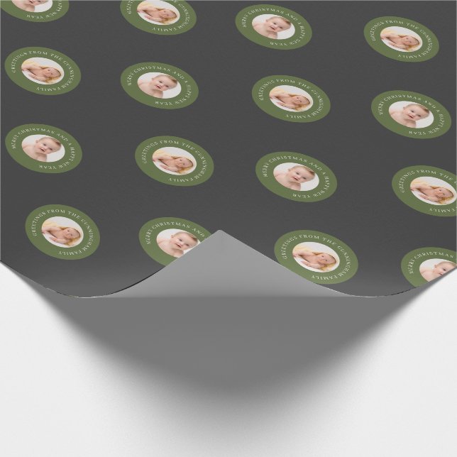 Papier Cadeau voeux de Noël | Photo moderne mite (Coin)