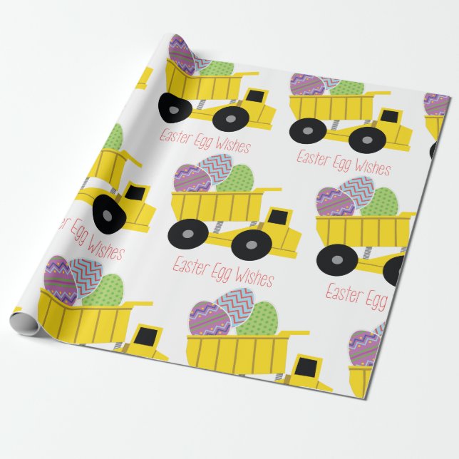 Papier Cadeau Voeux d'oeufs de Pâques (Déroulé)