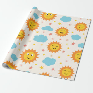 Papier Cadeau Voici Le Baby shower Soleil