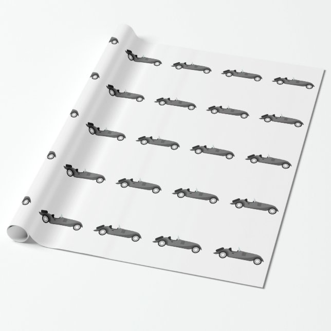 Papier Cadeau Voiture classique fraîche (Déroulé)