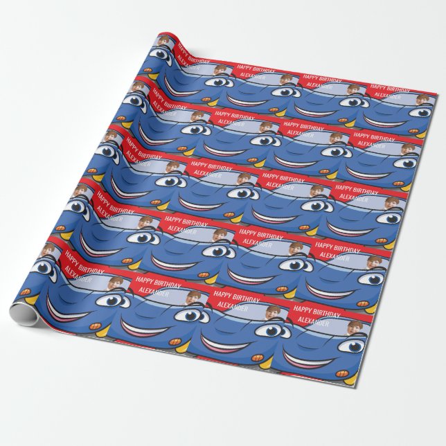 Papier Cadeau Voiture d'anniversaire Automotive Drôle Cartoon Cr (Déroulé)
