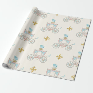 Papier Cadeau Voiture de conte de fées Royale Fleur Gold Blush I