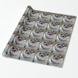 Papier Cadeau voiture de course d'anniversaire heureuse