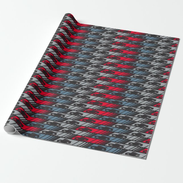 Papier Cadeau Voitures 3| Vitesse avant Motif 2 (Déroulé)
