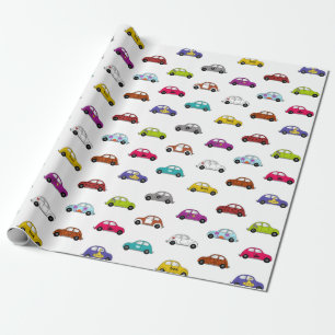 Papier Cadeau Voitures compactes amusantes de style rétro
