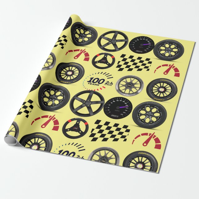 Papier Cadeau Voitures de course et de sport automobile pour lui (Déroulé)