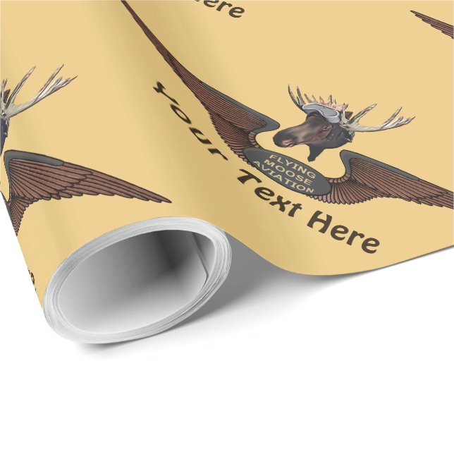 Papier Cadeau Vol des ailes de l'aviation Moose (Coin rond)