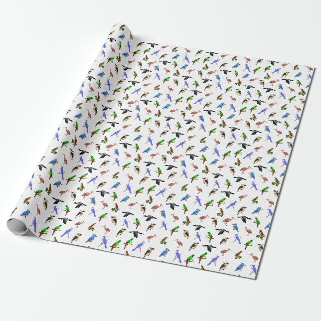 Papier Cadeau Volée de papier d'emballage d'oiseaux (Déroulé)