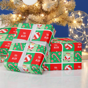 Papier Cadeau Volleyball de Noël Personnalisé
