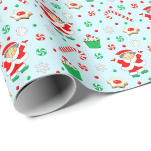 Papier Cadeau Volleyball Féminin Vacances de Noël