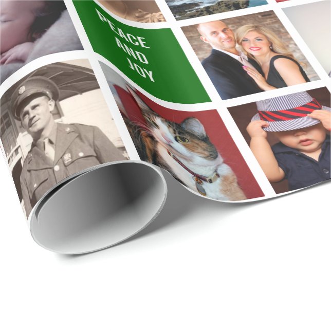 Papier Cadeau Vos propres photos | Cadeau Collage personnalisé d (Coin rond)