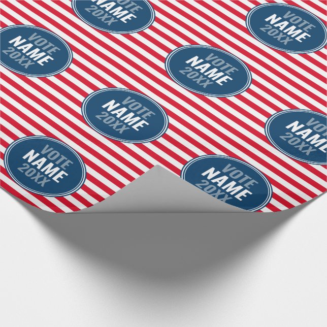 Papier Cadeau Vote - Ajouter une campagne de nom avec des bandes (Coin)