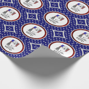 Papier Cadeau Votez ! Vieux anglais Sheepdog Grey 1 mignon polit