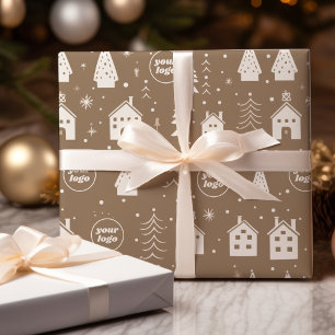 Papier Cadeau Votre logo Artisanat Brown Noël