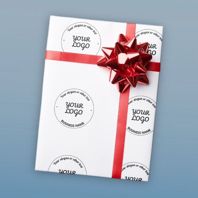 Papier Cadeau Votre logo avec slogan éditable & nom de l'entrepr (Créateur téléchargé)