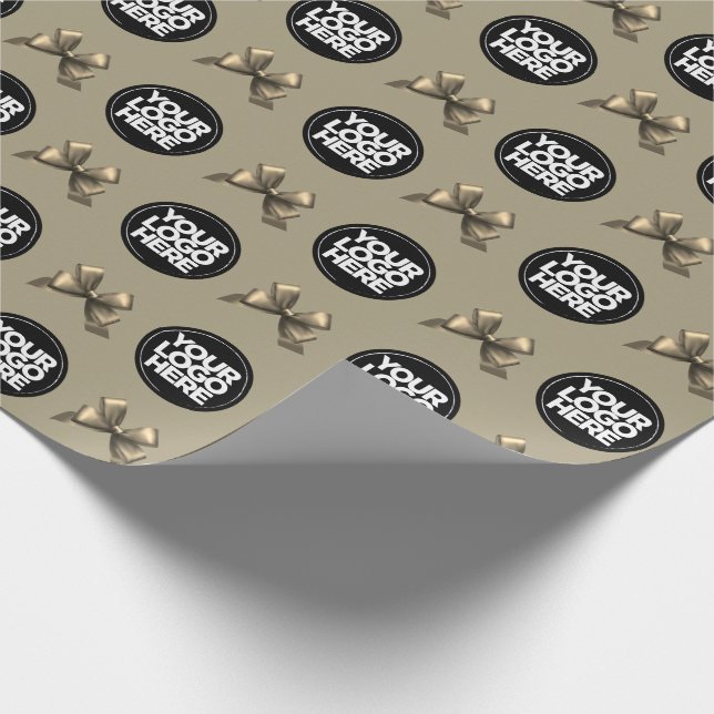 Papier Cadeau Votre logo d'entreprise Bronze Or Personnalisé (Coin)