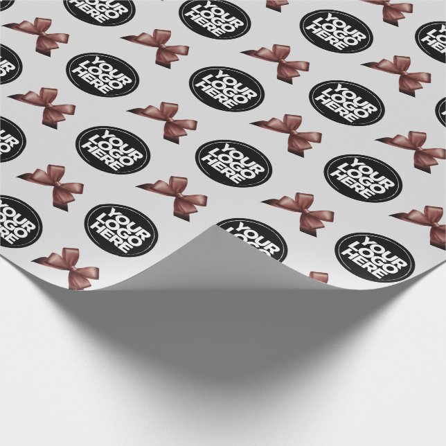 Papier Cadeau Votre logo d'entreprise personnalisé gris Vintage (Coin)