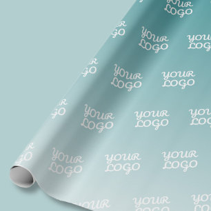 Papier Cadeau Votre logo en diagonale et ombre couleur modifiabl