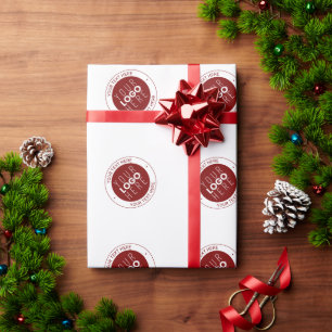 Papier Cadeau Votre logo et texte personnalisable Rouge foncé/