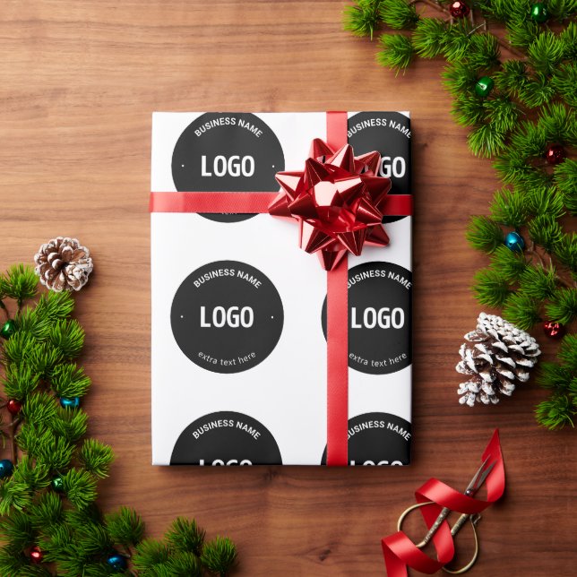 Papier Cadeau Votre logo, image ou conception et texte modifiabl (Cadeau de vacances)
