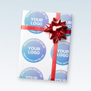 Papier Cadeau Votre logo Ombre de bleu à violet et texte circu