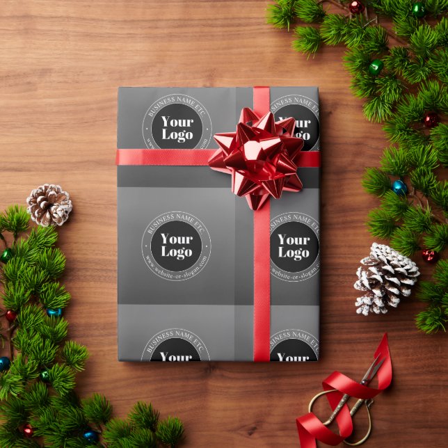 Papier Cadeau Votre logo ou conception d'entreprise & Texte modi (Cadeau de vacances)