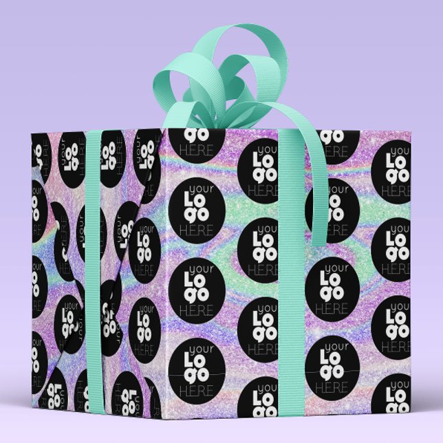 Papier Cadeau Votre logo personnalisé Iridescente Parties scinti (Créateur téléchargé)