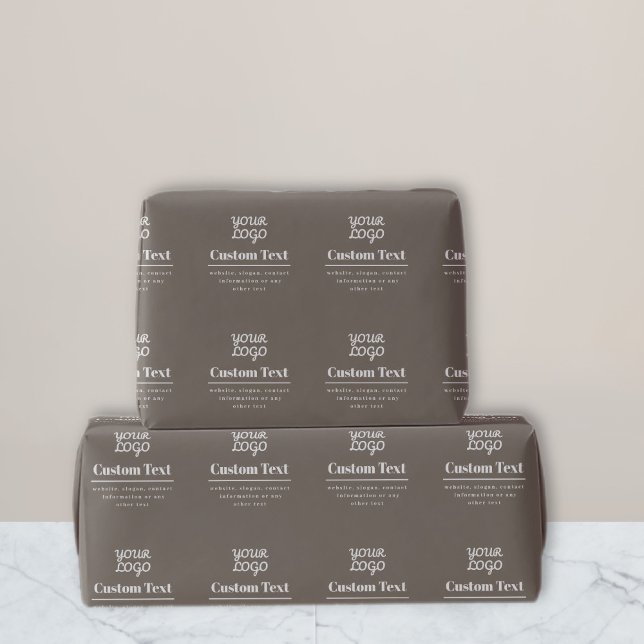 Papier Cadeau Votre logo rétro-moderne beige et gris clair (Créateur téléchargé)